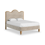 Alderley Oak Upholstered Bed Frame Oatmeal Double from Roseland Furniture