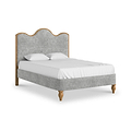 Alderley Oak Upholstered Bed Frame Grey Double from Roseland Furniture