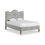 Alderley Oak Upholstered Bed Frame Grey Double from Roseland Furniture