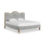 Alderley Oak Upholstered Bed Frame Grey Superking from Roseland Furniture