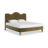 Alderley Oak Upholstered Bed Frame Olive Superking from Roseland Furniture