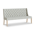 Portland Washed Oak Button Back Dining Sofa Beige from Roseland Furniture