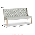 Portland Washed Oak Button Back Dining Sofa Beige from Roseland Furniture