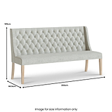 Portland Washed Oak Button Back Dining Sofa Beige from Roseland Furniture