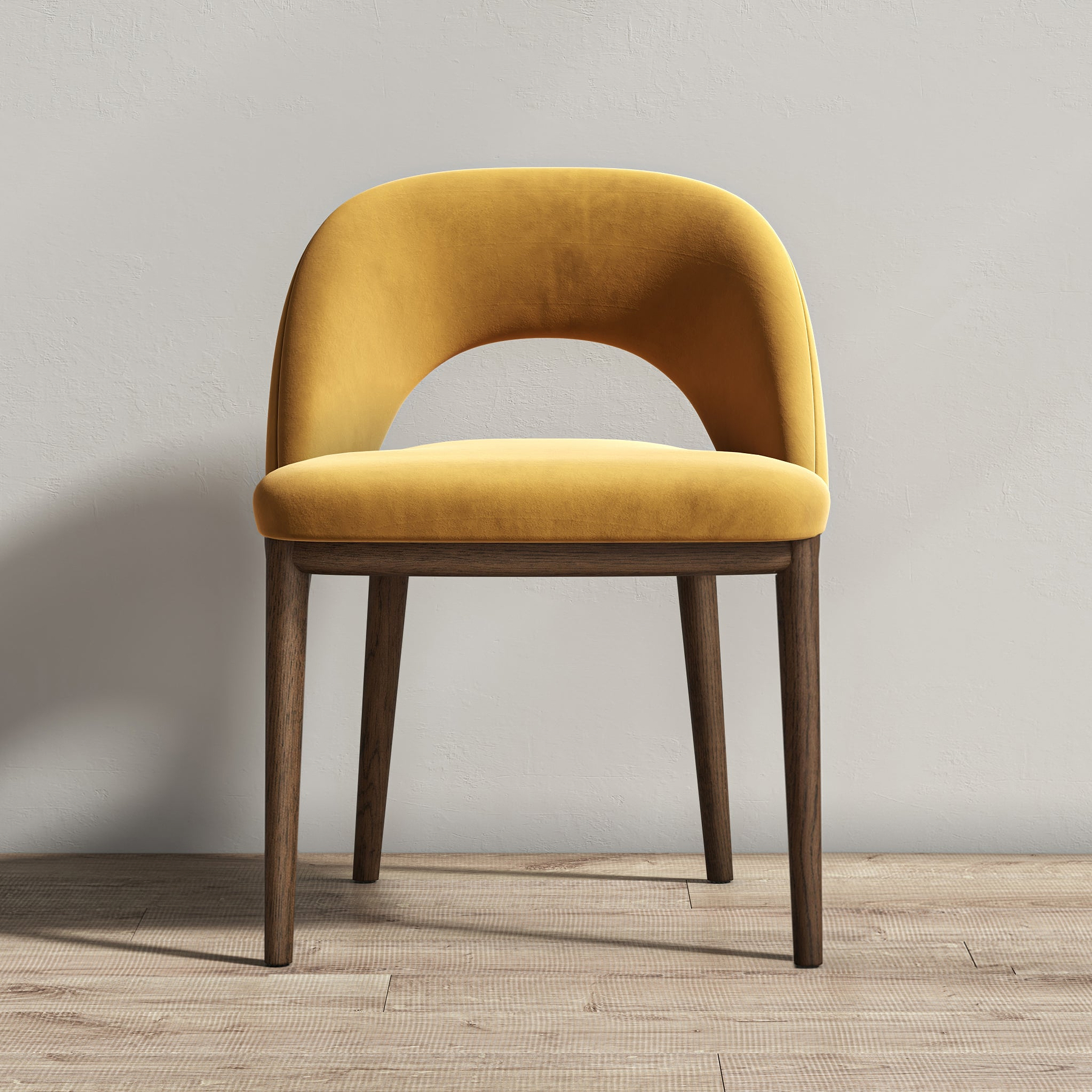 Montrose Dining Chair Mustard Dark Leg from Roseland Furniture
