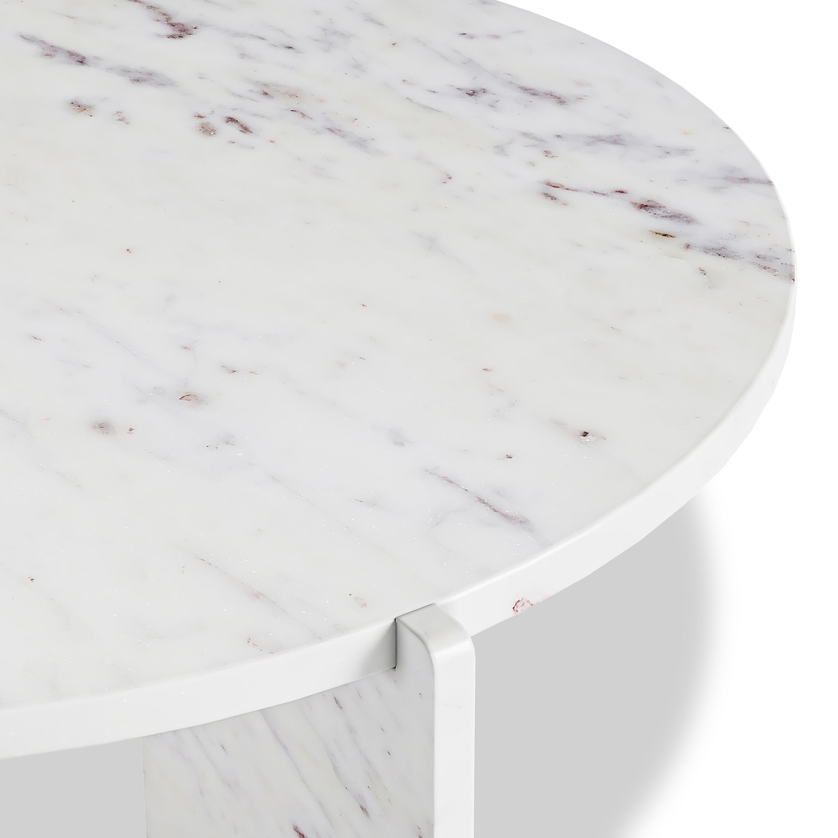 Langham White Marble Large Round Coffee Table from Roseland Furniture