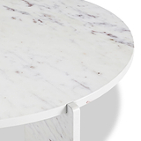 Langham White Marble Large Round Coffee Table from Roseland Furniture
