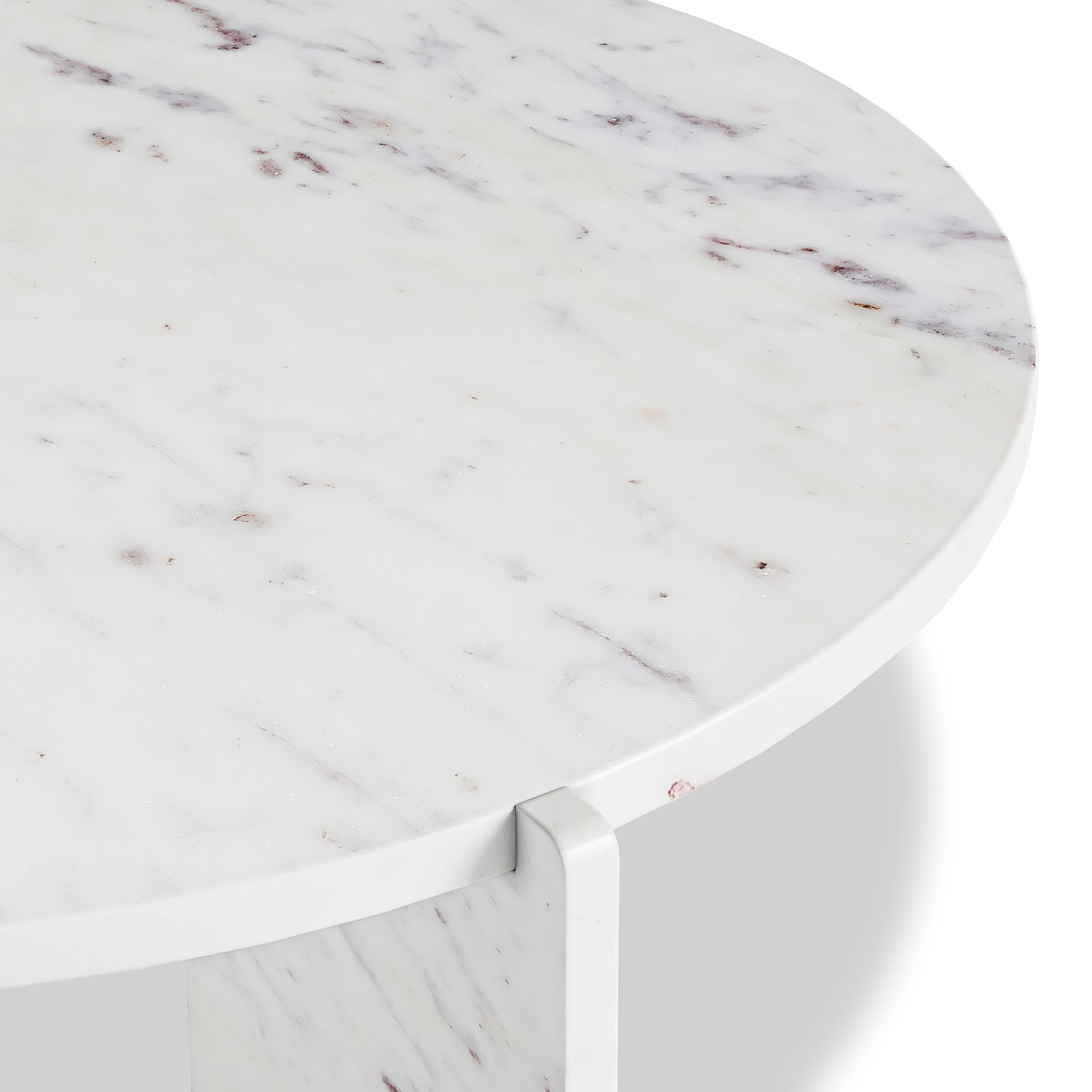 Langham White Marble Large Round Coffee Table from Roseland Furniture