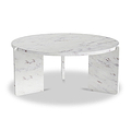 Langham White Marble Large Round Coffee Table from Roseland Furniture