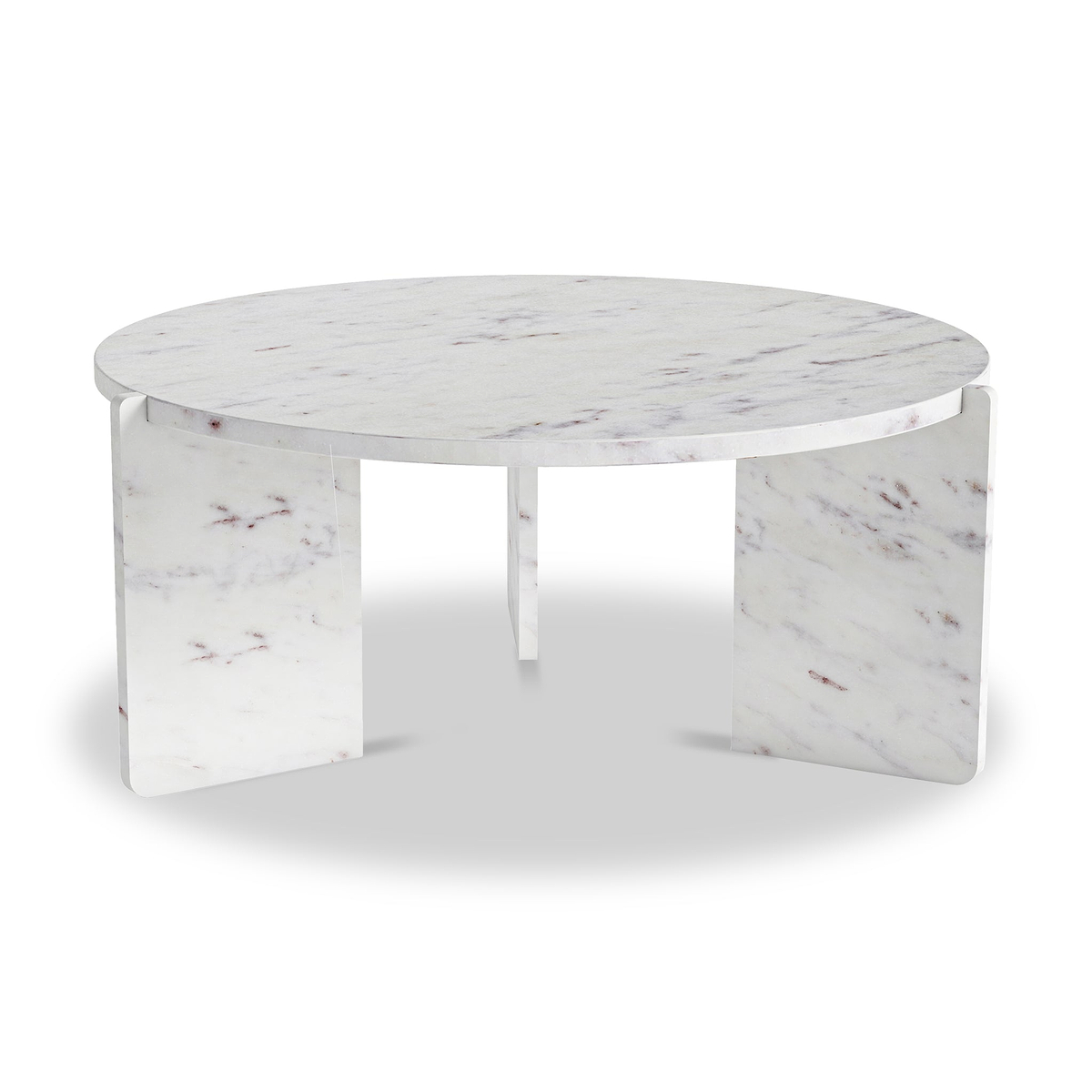 Langham White Marble Large Round Coffee Table from Roseland Furniture