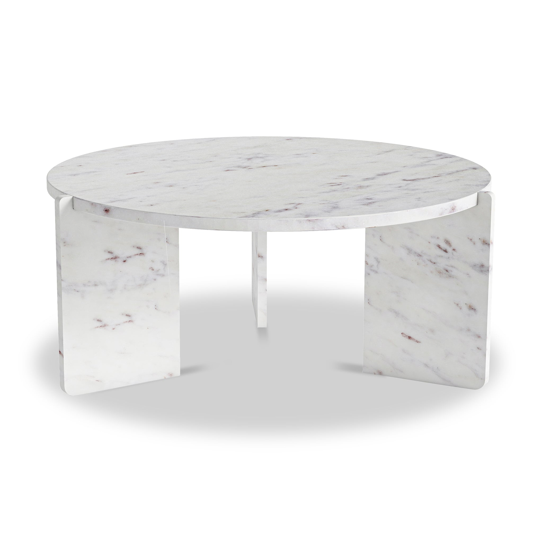 Langham White Marble Large Round Coffee Table from Roseland Furniture