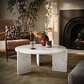 Langham White Marble Large Round Coffee Table from Roseland Furniture