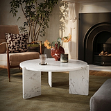 Langham White Marble Large Round Coffee Table from Roseland Furniture