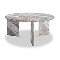 Langham Brown Marble Large Round Coffee Table from Roseland Furniture