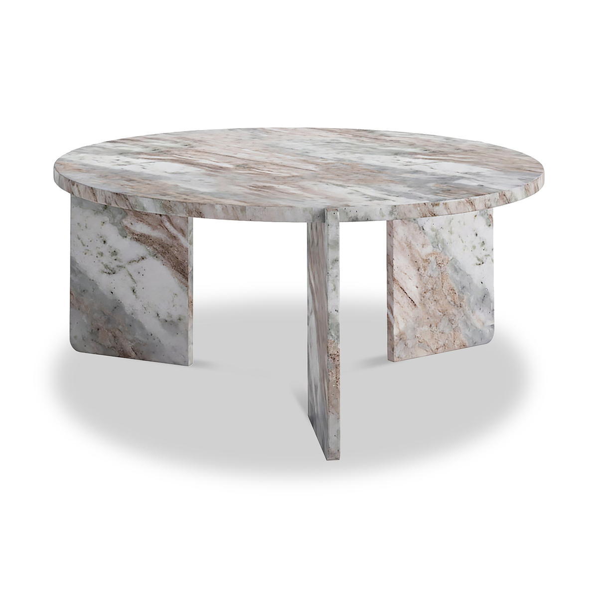 Langham Brown Marble Large Round Coffee Table from Roseland Furniture
