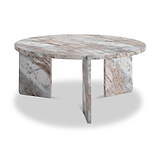 Langham Brown Marble Large Round Coffee Table from Roseland Furniture