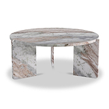 Langham Brown Marble Large Round Coffee Table from Roseland Furniture