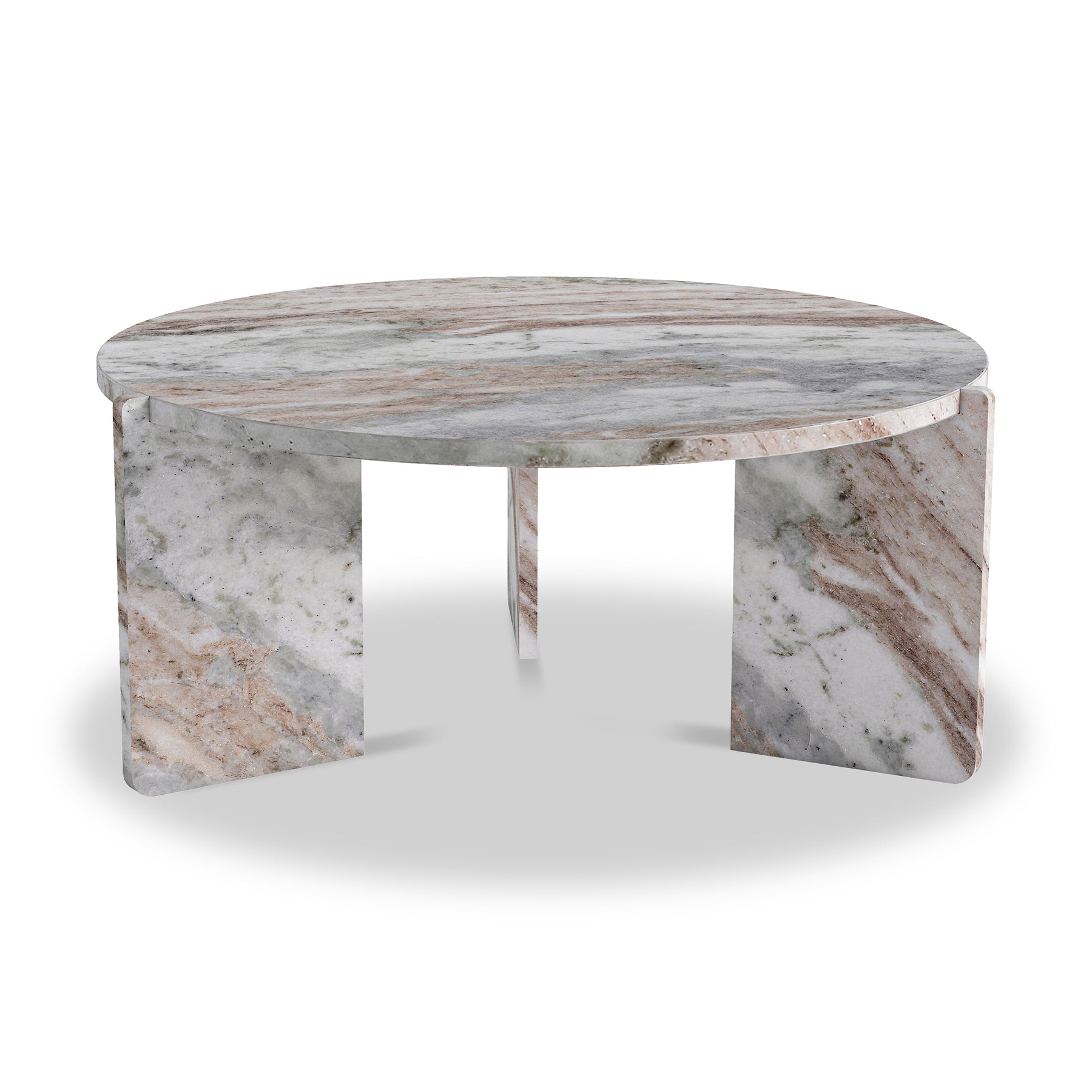 Langham Brown Marble Large Round Coffee Table from Roseland Furniture