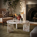 Langham Brown Marble Large Round Coffee Table from Roseland Furniture