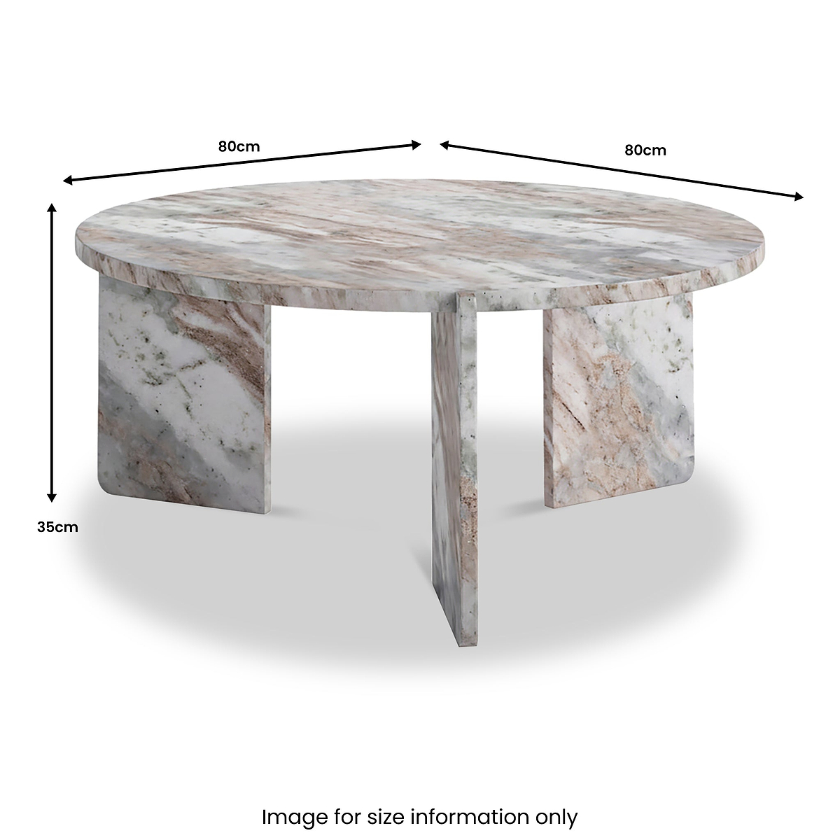 Langham Brown Marble Large Round Coffee Table from Roseland Furniture