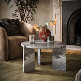 Langham Black Marble Small Round Side Table from Roseland Furniture