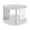 Langham White Marble Small Round Side Table from Roseland Furniture