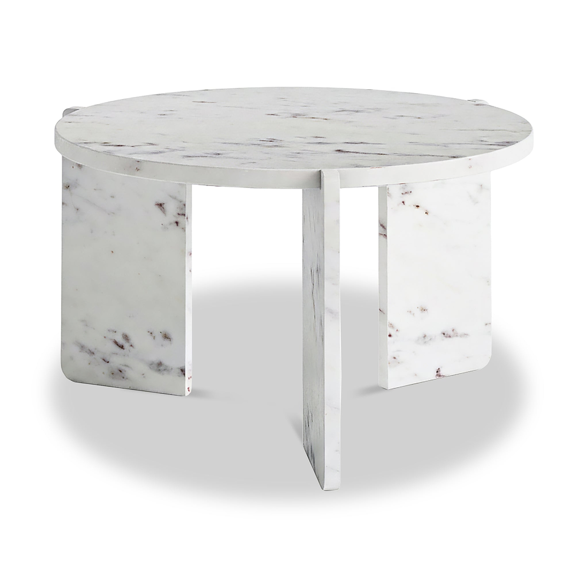 Langham White Marble Small Round Side Table from Roseland Furniture