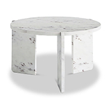 Langham White Marble Small Round Side Table from Roseland Furniture