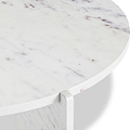Langham White Marble Small Round Side Table from Roseland Furniture