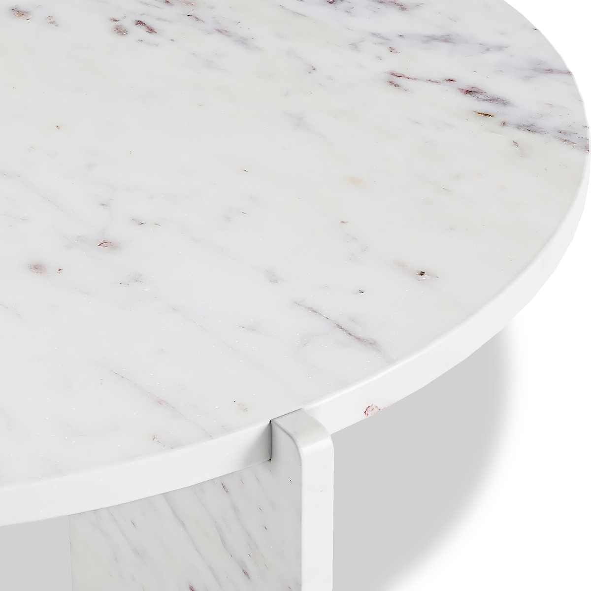 Langham White Marble Small Round Side Table from Roseland Furniture