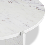 Langham White Marble Small Round Side Table from Roseland Furniture
