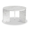 Langham White Marble Small Round Side Table from Roseland Furniture