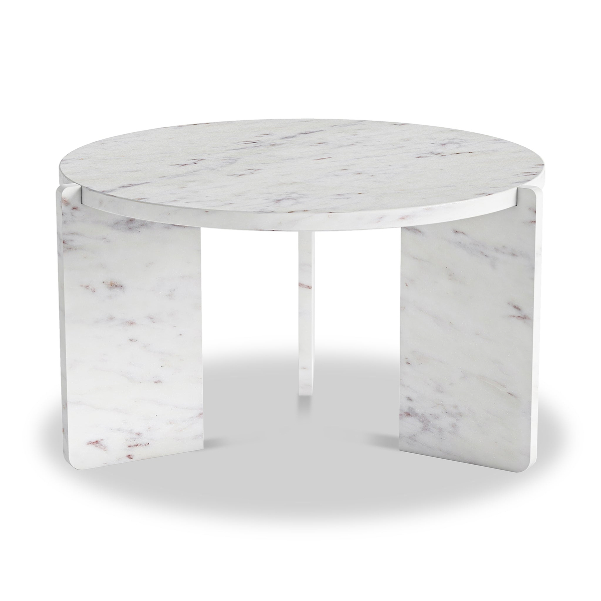 Langham White Marble Small Round Side Table from Roseland Furniture