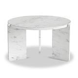 Langham White Marble Small Round Side Table from Roseland Furniture