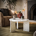 Langham White Marble Small Round Side Table from Roseland Furniture