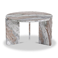 Langham Brown Marble Small Round Side Table from Roseland Furniture
