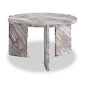 Langham Brown Marble Small Round Side Table from Roseland Furniture