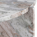 Langham Brown Marble Small Round Side Table from Roseland Furniture
