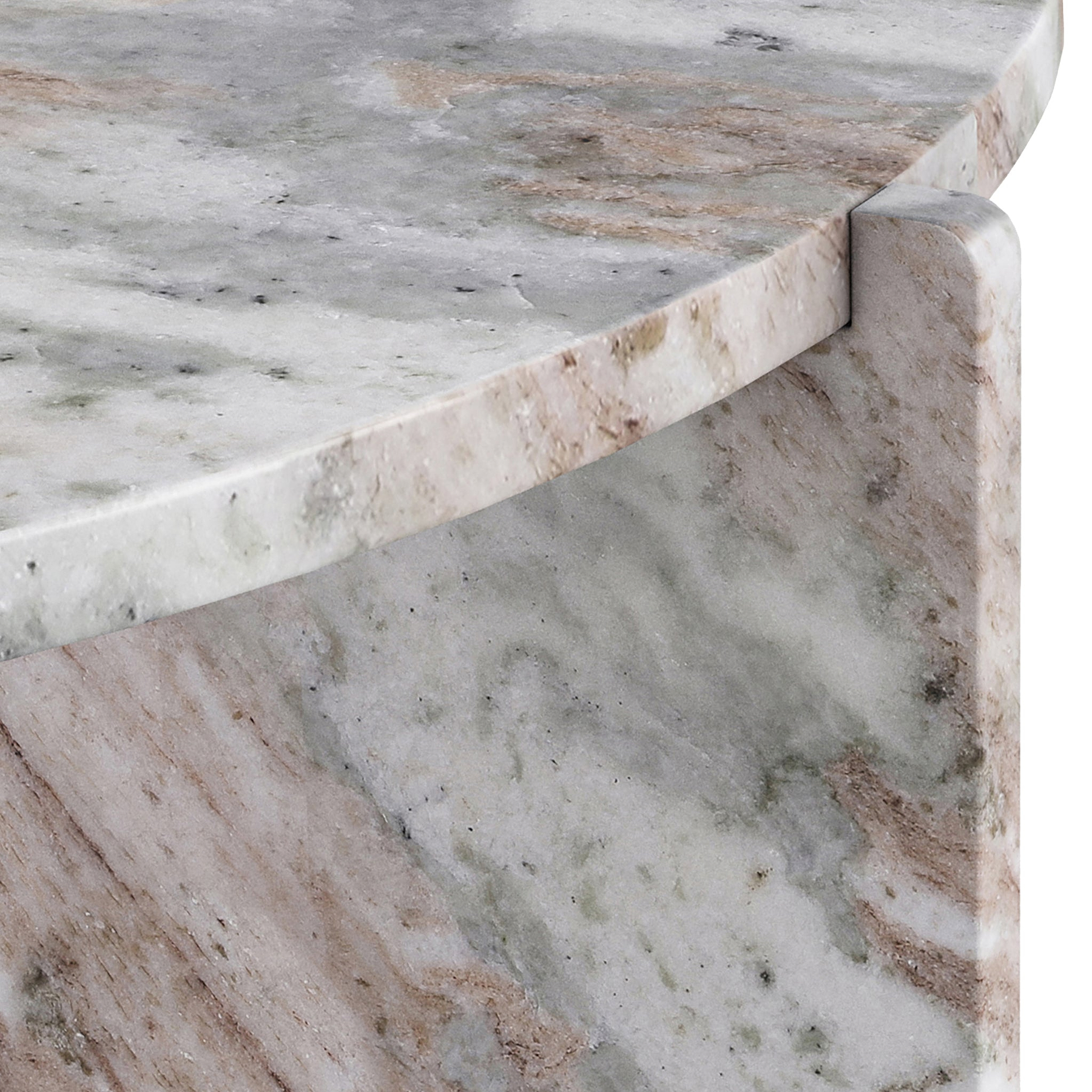 Langham Brown Marble Small Round Side Table from Roseland Furniture