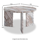 Langham Brown Marble Small Round Side Table from Roseland Furniture