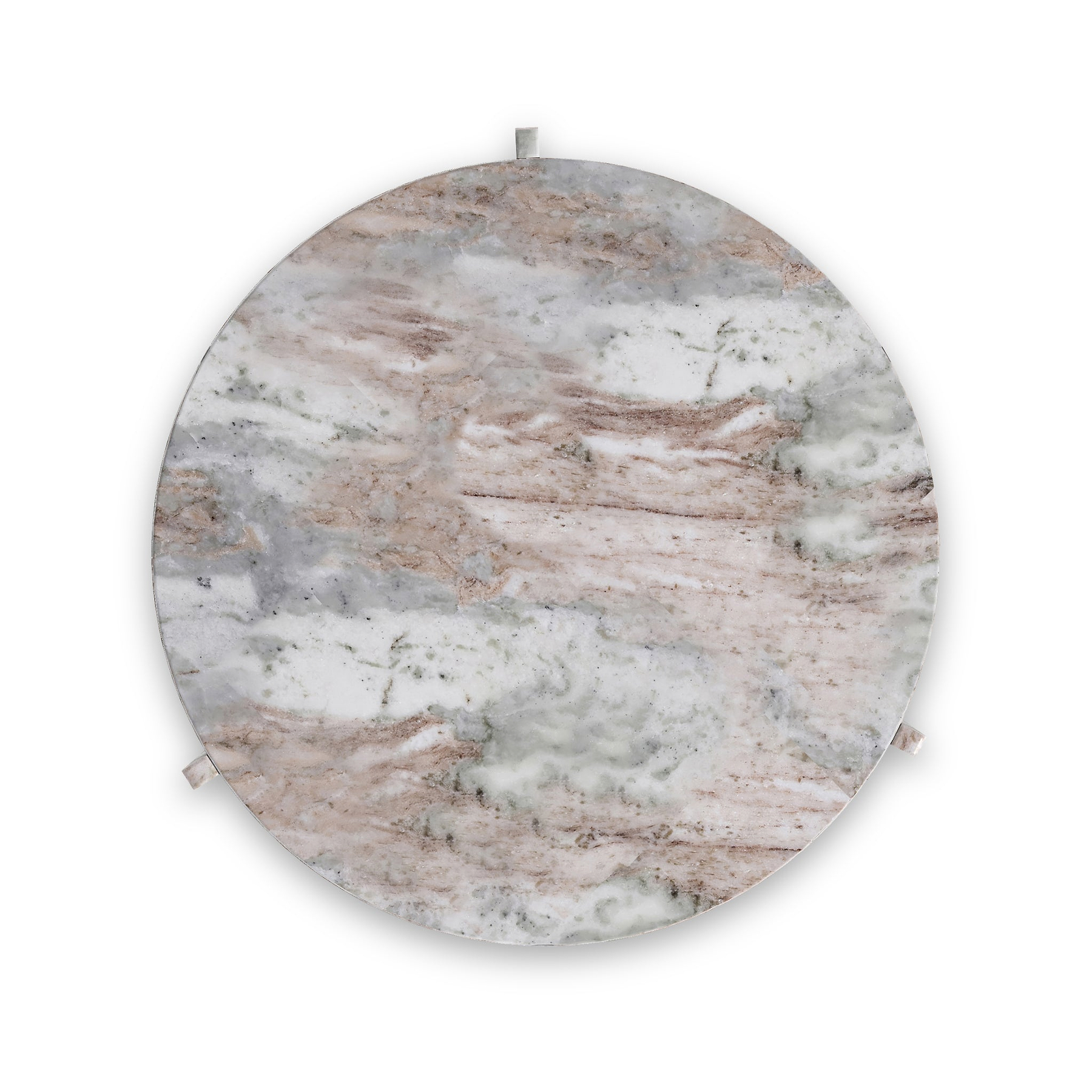 Langham Brown Marble Small Round Side Table from Roseland Furniture