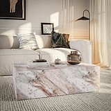 Langham Brown Marble Large Round Coffee Table from Roseland Furniture