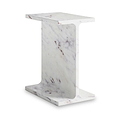 Langham White Marble T Side Table from Roseland Furniture