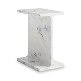 Langham White Marble T Side Table from Roseland Furniture