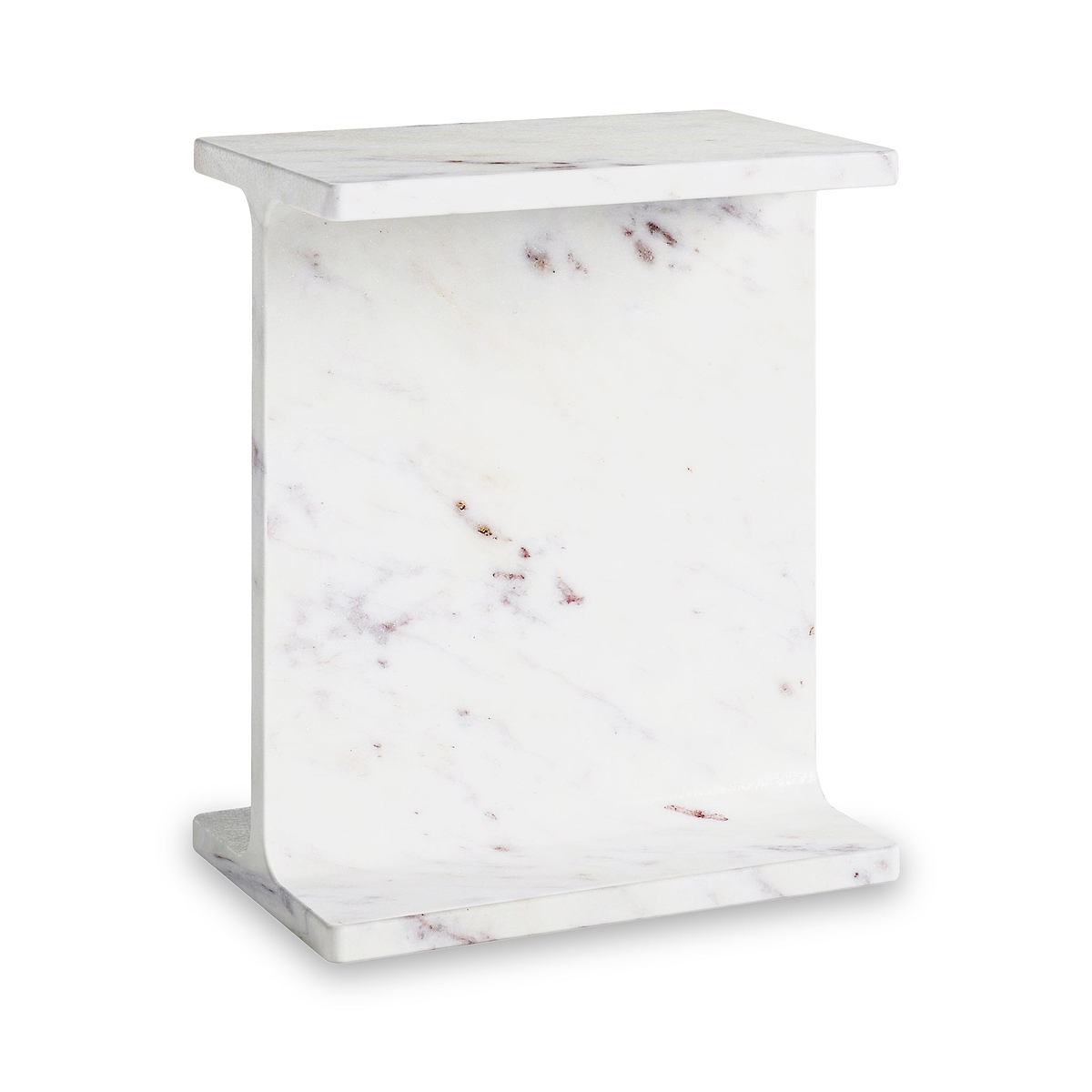 Langham White Marble T Side Table from Roseland Furniture