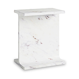 Langham White Marble T Side Table from Roseland Furniture