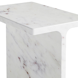 Langham White Marble T Side Table from Roseland Furniture