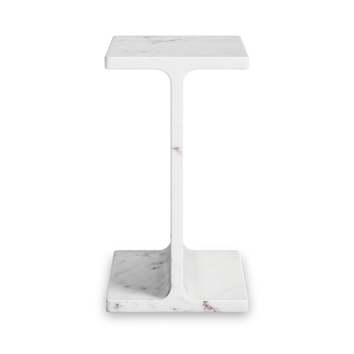 Langham White Marble T Side Table from Roseland Furniture