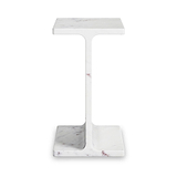 Langham White Marble T Side Table from Roseland Furniture