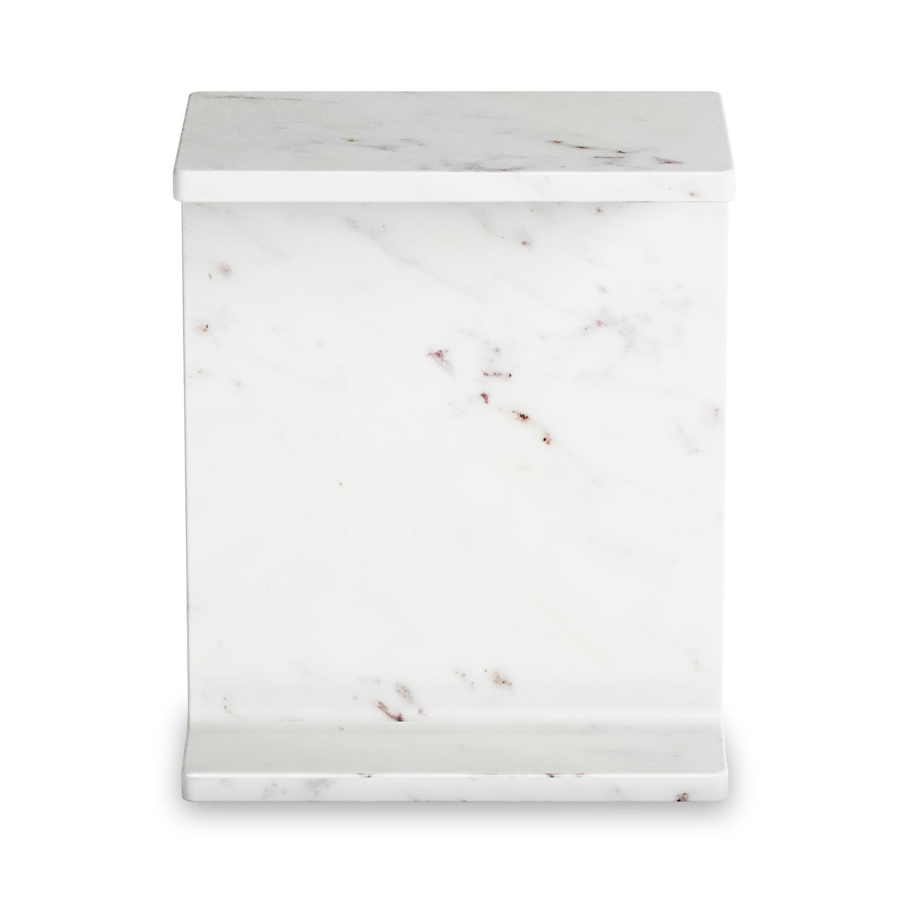 Langham White Marble T Side Table from Roseland Furniture